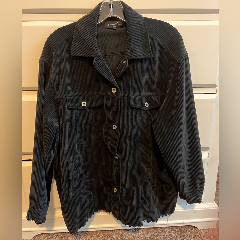 Oversized Love Tree Corduroy Shacket Sz L